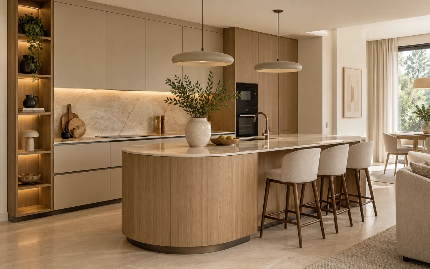 Tendencias en cocinas 2026: diseño orgánico, materiales naturales y funcionalidad real