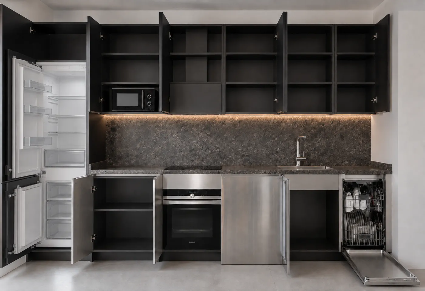 El contraste que convierte una cocina en una pieza contemporánea