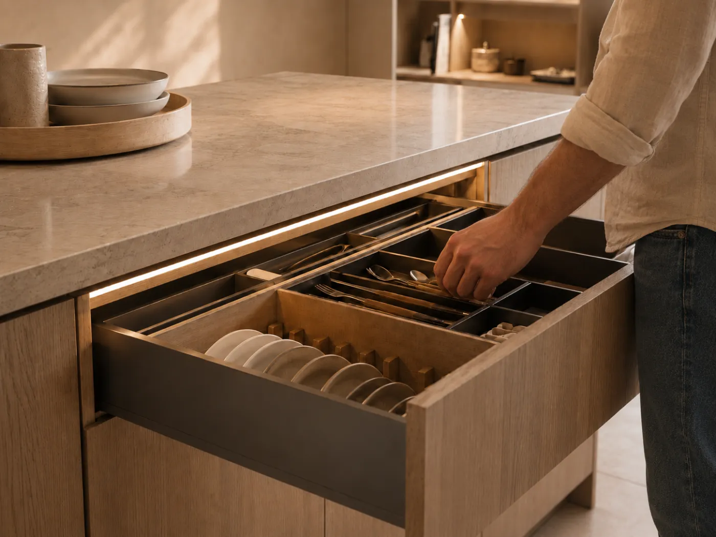 Orden e iluminación para cocinas a medida